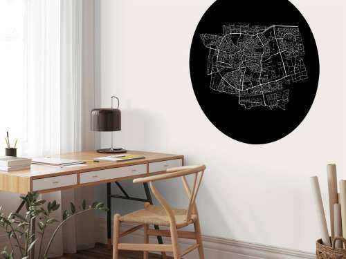 Plattegrond van Leeuwarden, zwart