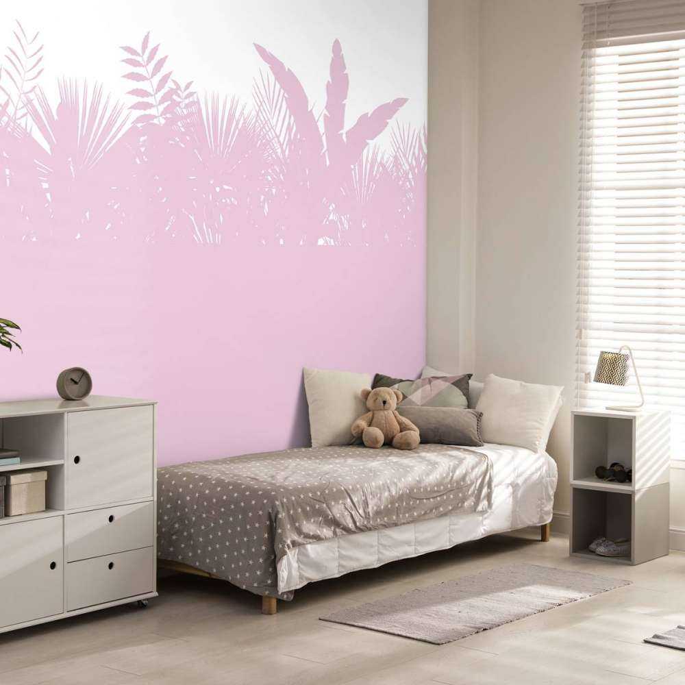Silhouetten palmbladeren, roze
