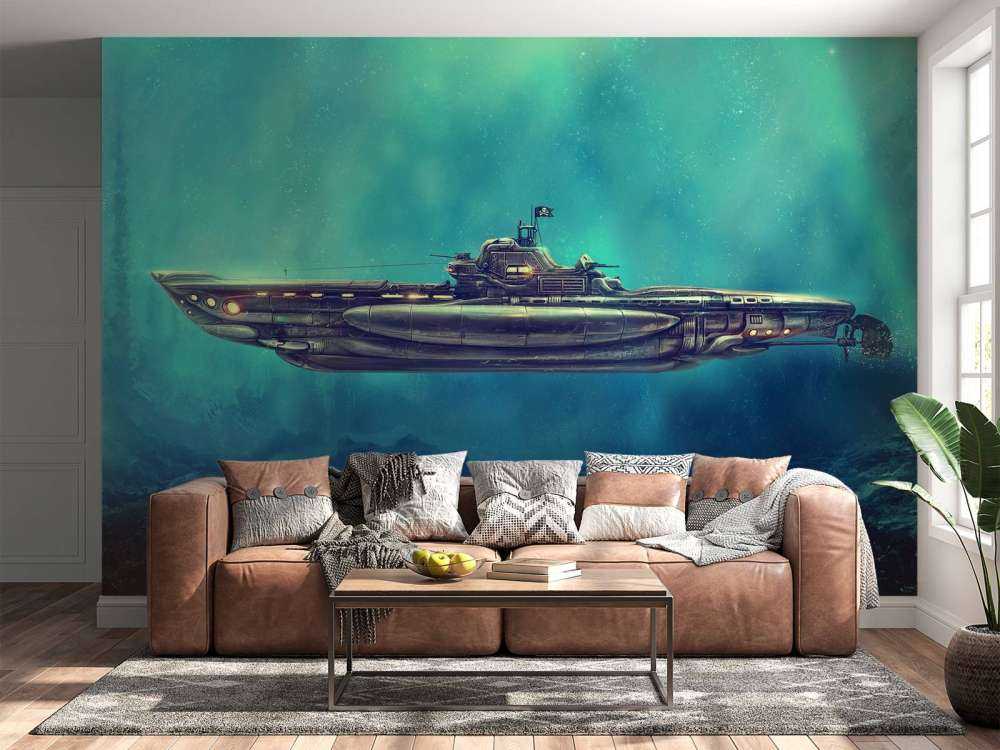 Piratenonderzeeër in de onderwaterwereld