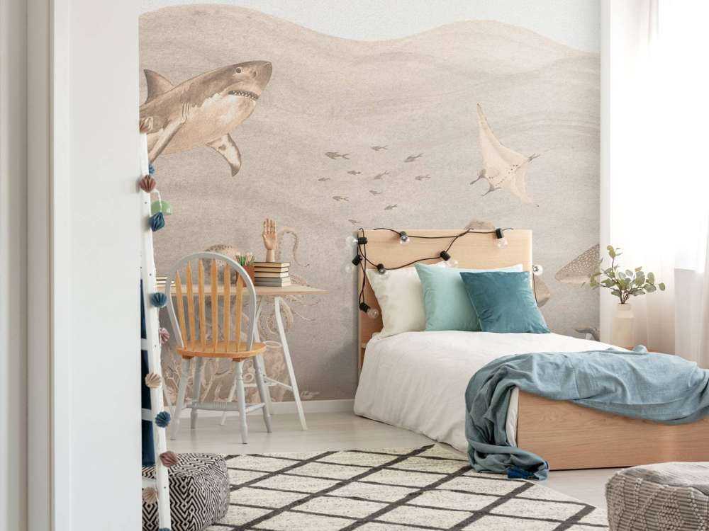 Onderwater wereld met haaien