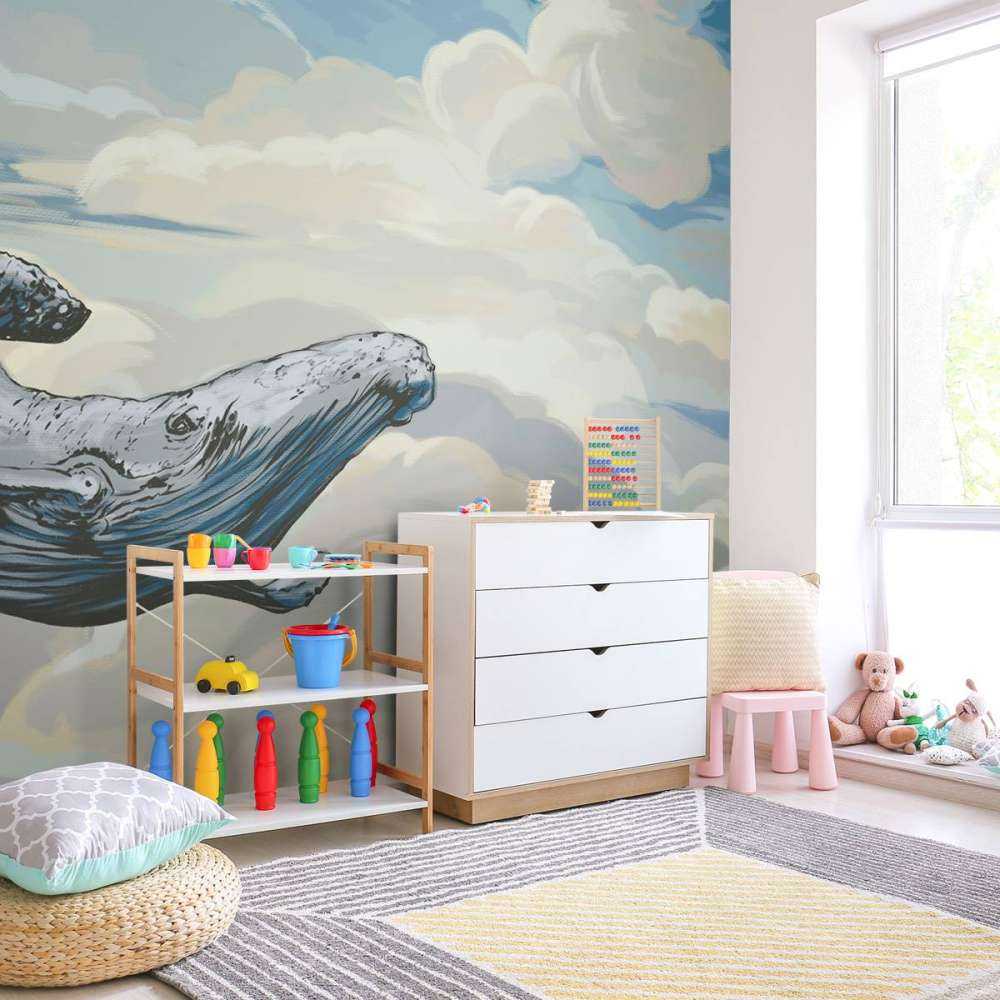 Walvis door de wolken