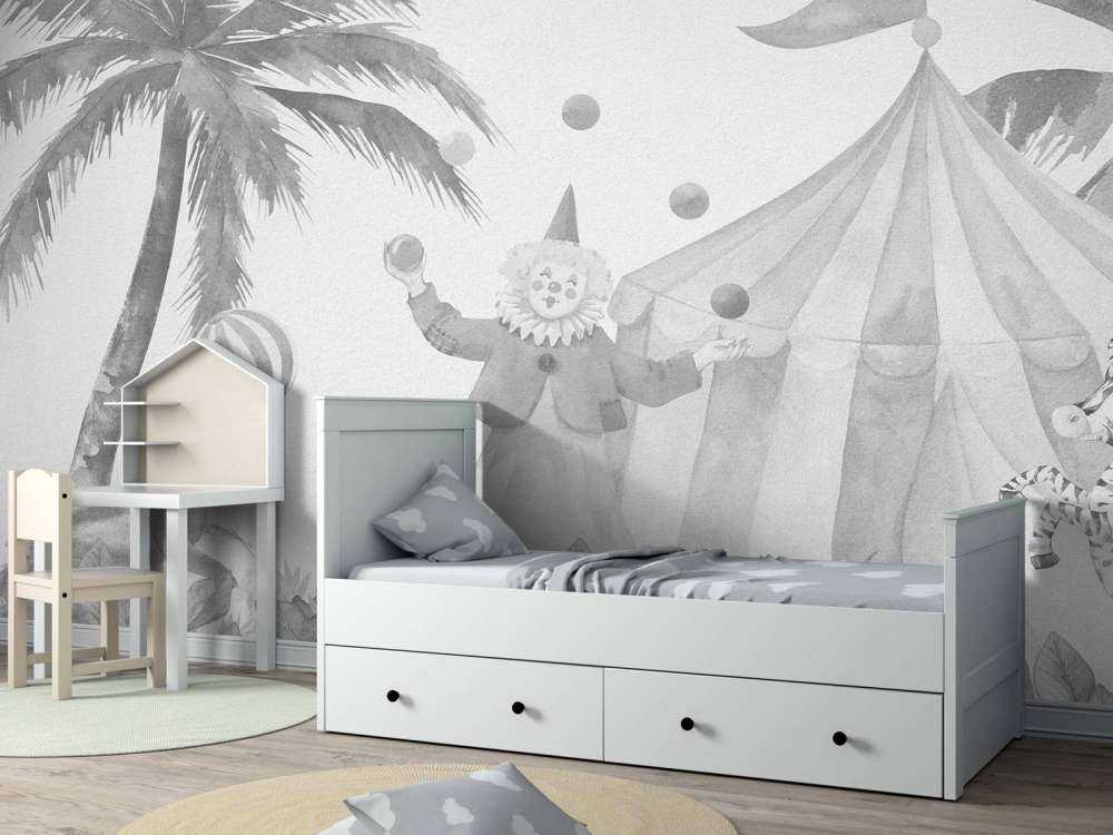 Vrolijke circus dieren grijs