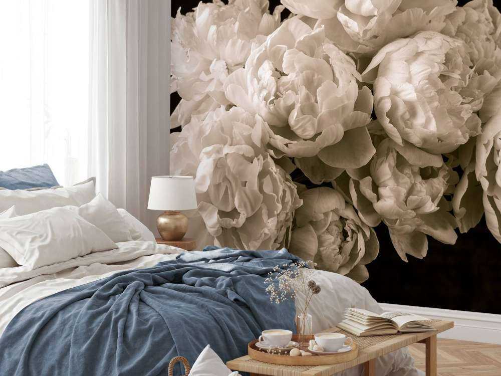 Bos pioenrozen vintage