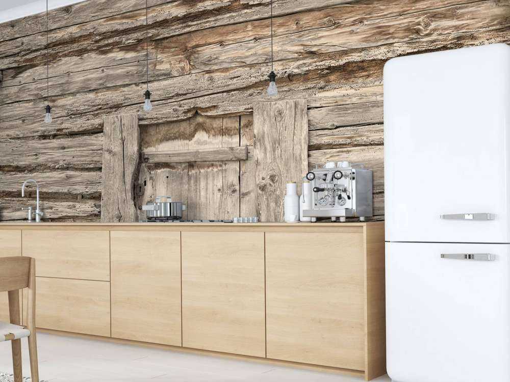 Beige planken met deurtje