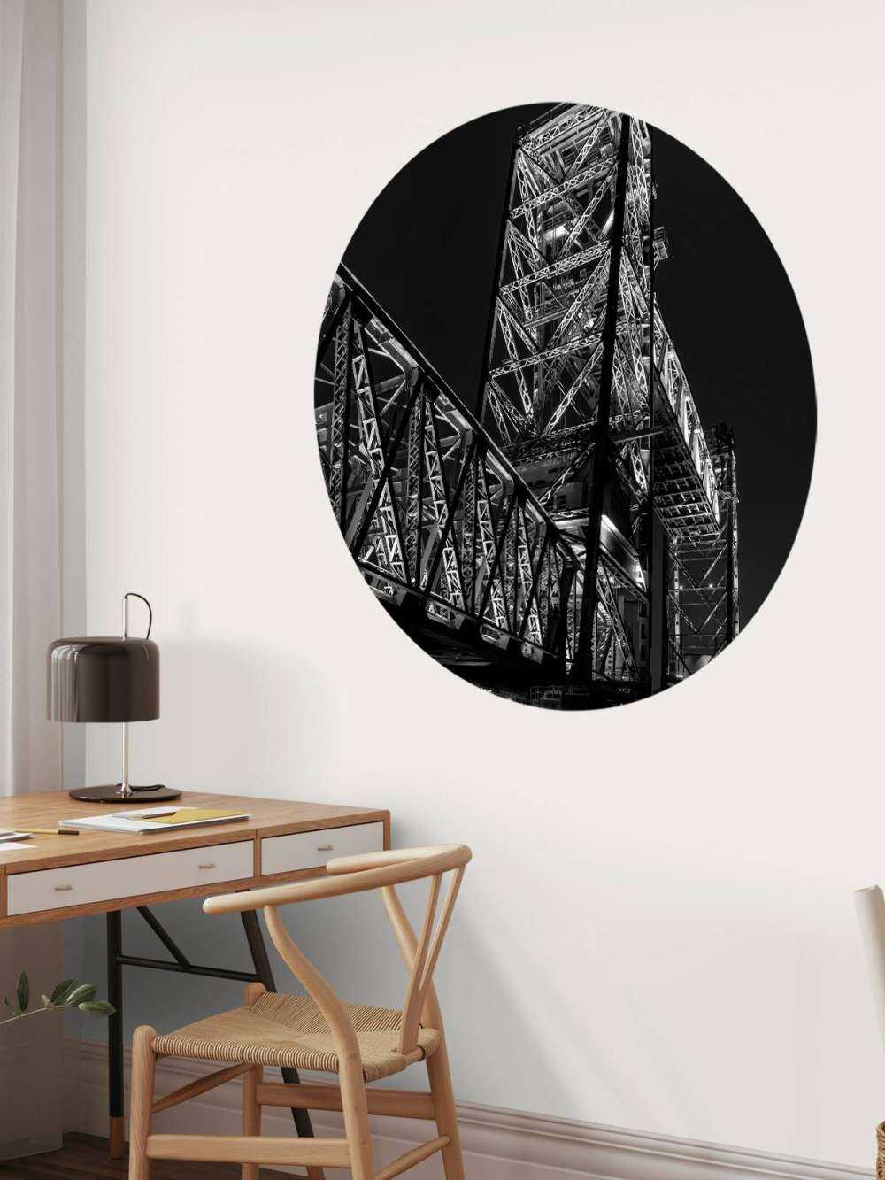 Voormalige spoorbrug De Hef in Rotterdam in zwart wit  