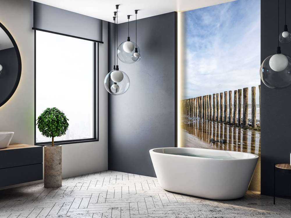 Houten golfbreker aan de kust bij Cadzand bad