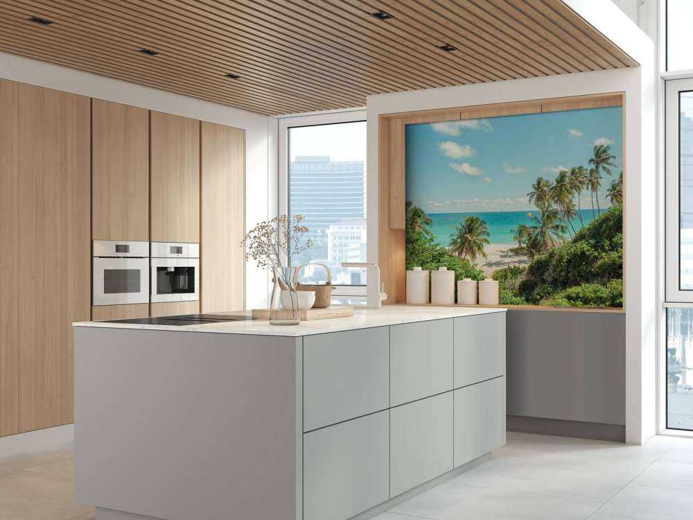 Palm trees on beach in Barbados