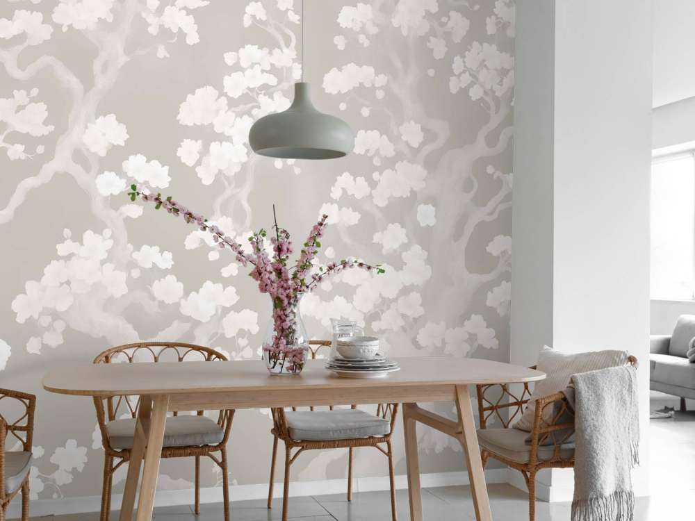 Wonderful blooming forest - taupe