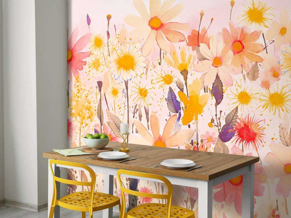 Whimsical Summer Meadow With Wildflowers