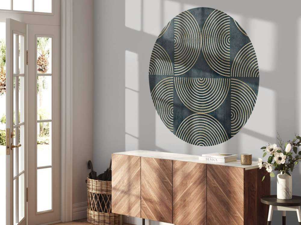 Eclectic Circles Modern Art Gold Teal