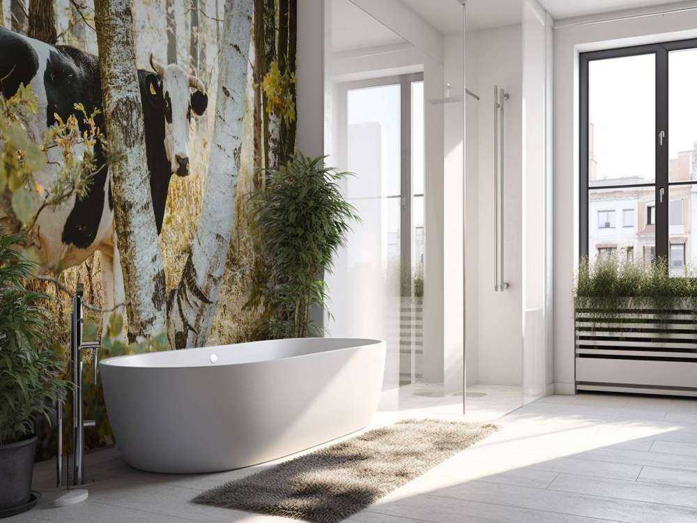 Nieuwsgierige Koe in het Woud