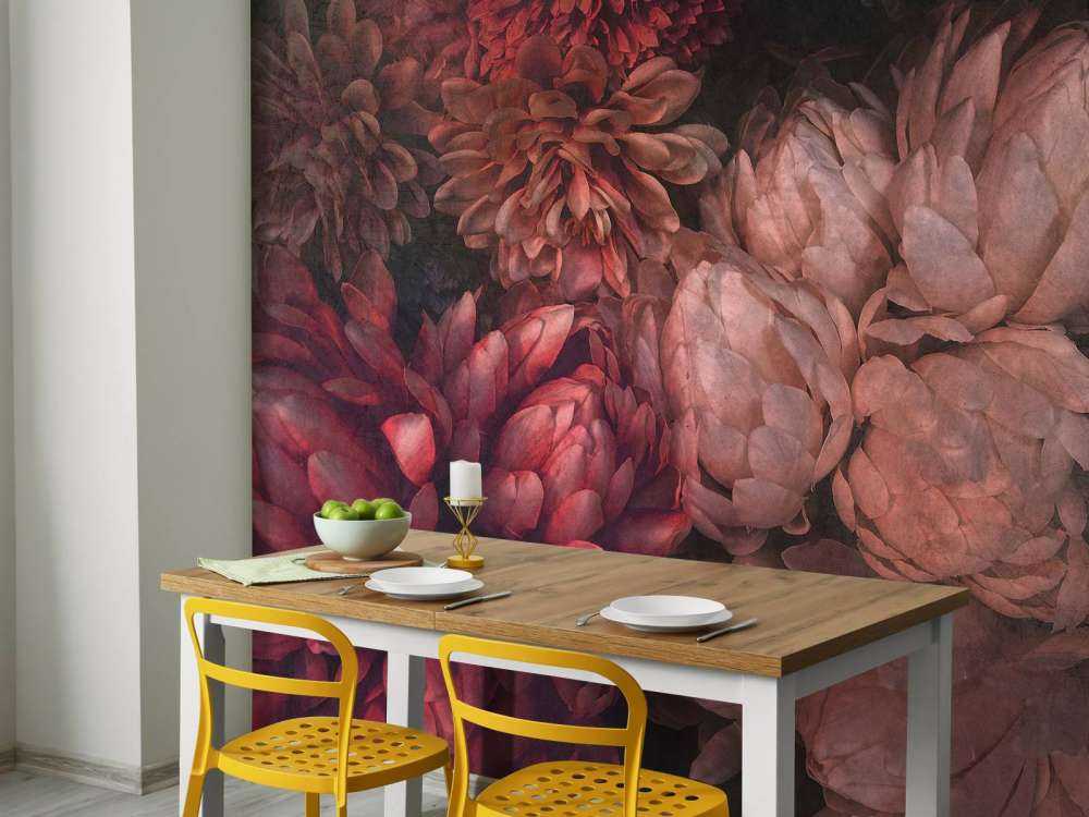 Chrysanten in diepe rozenroodtinten