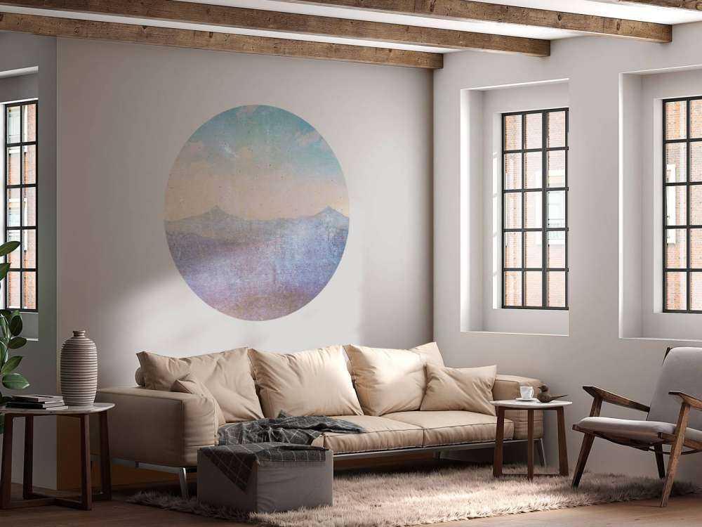 Vervagend berglandschap in ochtendlicht