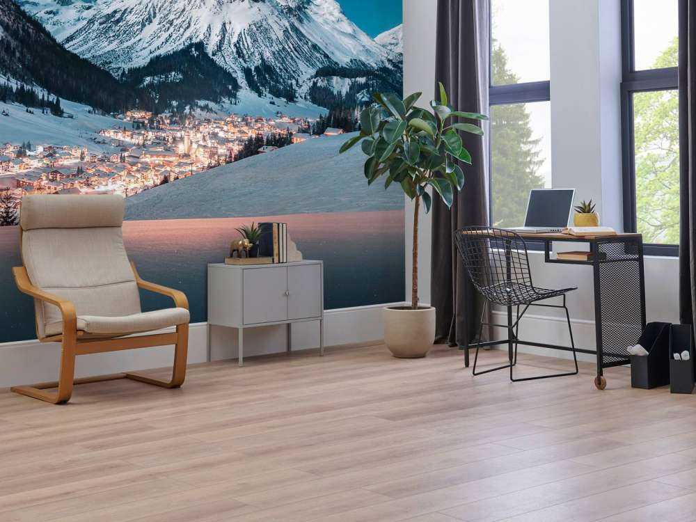 Alpendorp in winterse avondrust