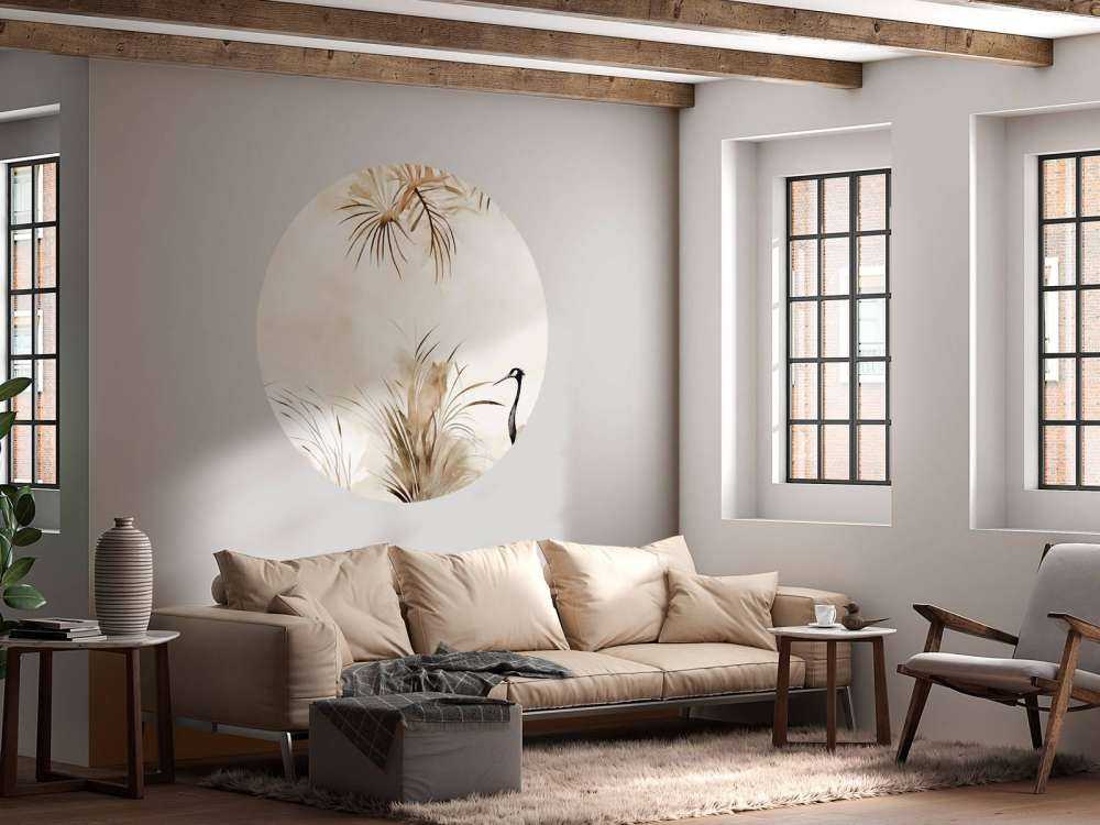 Cranes in Field Taupe