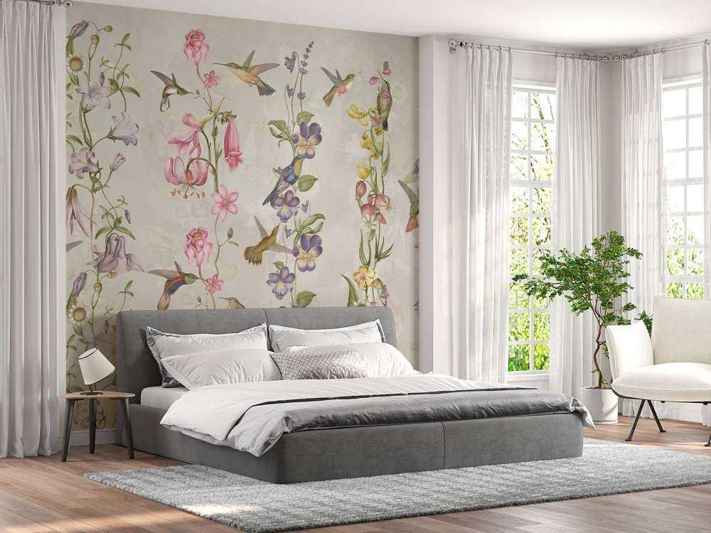 Weadow and Garden Flowers Taupe