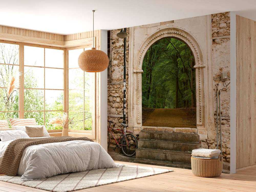 Poort naar groen bospad