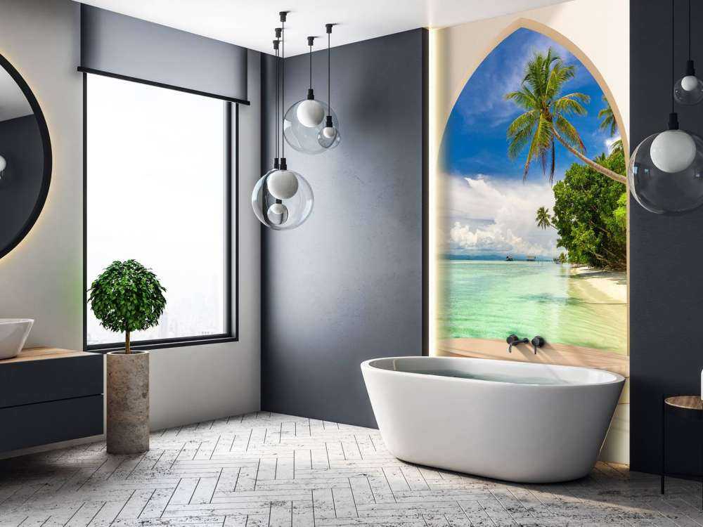 Tropisch eiland met palmbomen