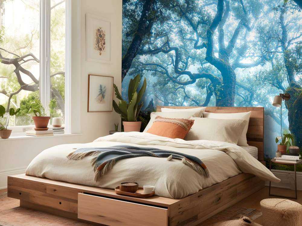 Sprookjesbos in ochtendmist