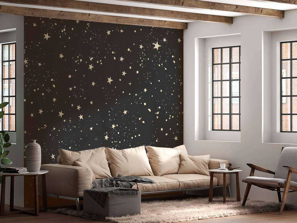 Zacht sterrenveld in nachtzwart