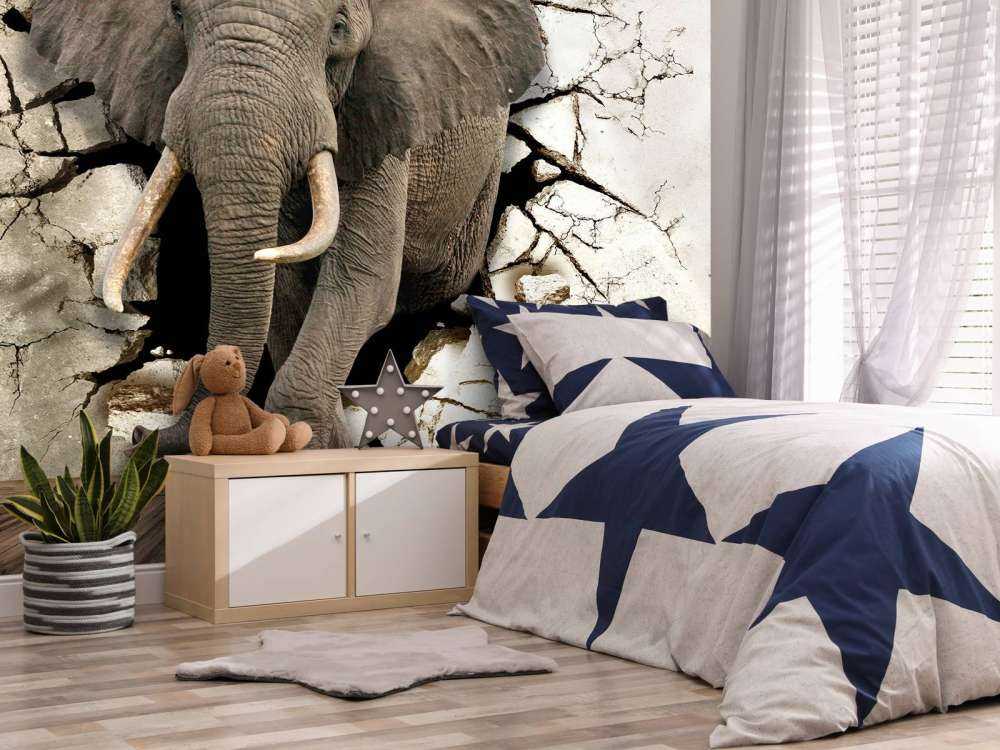 Grote olifant uit de muur