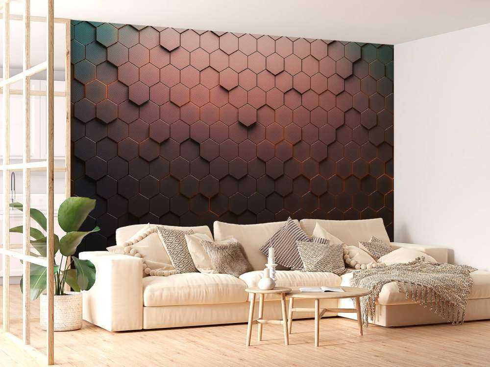 Rood-groene zeshoek patroon