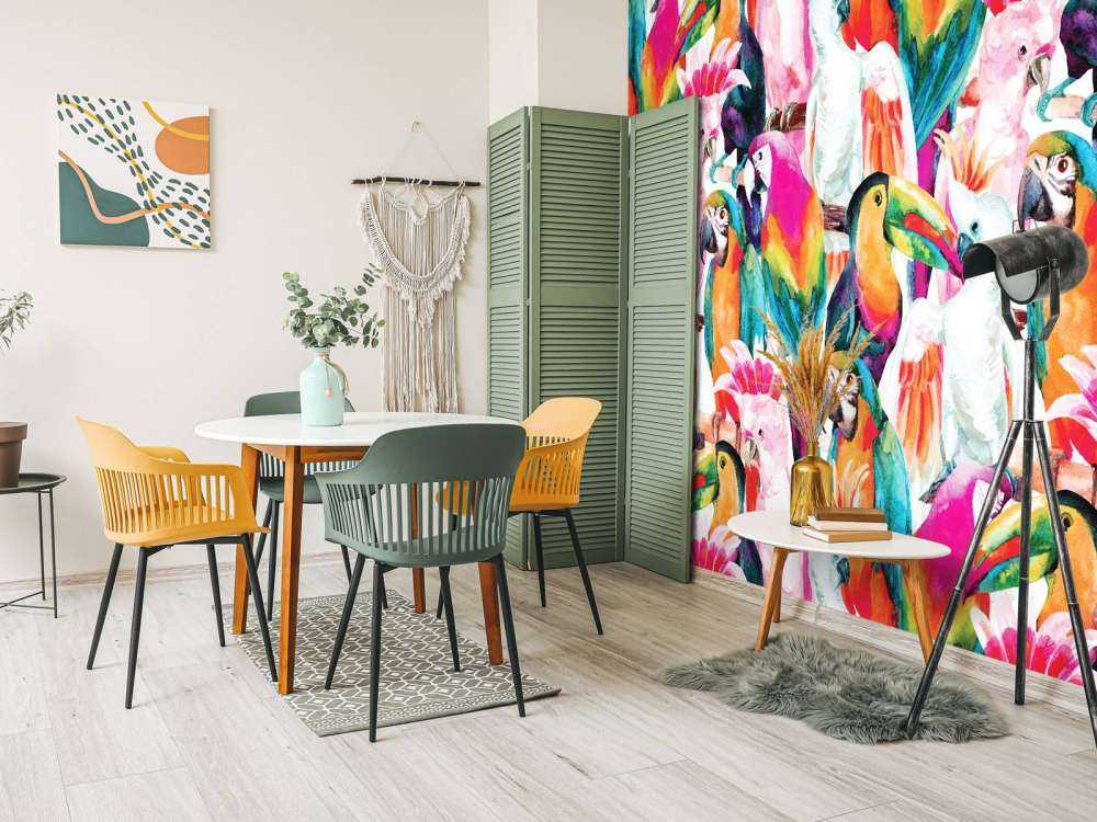 Tropisch, gekleurde vogels