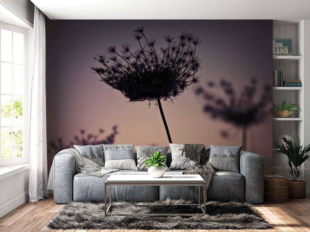 Silhouette van bloemen