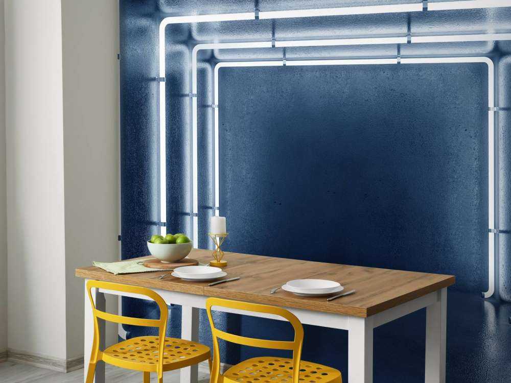 Betonnen neon verlichte garage