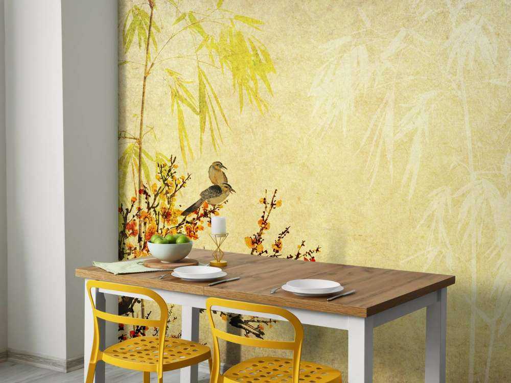 Chinees schilderij met kersenbloesem