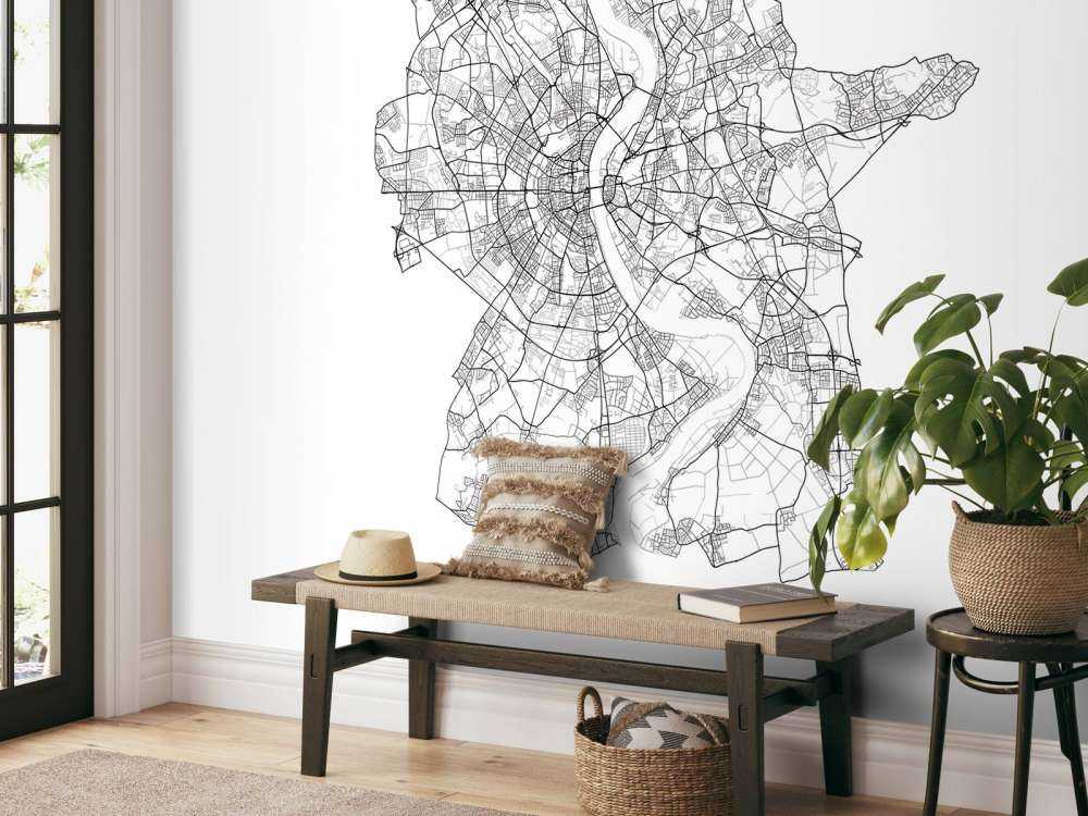 Plattegrond van Keulen, wit