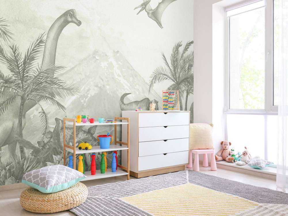 Verschillende dino's in groen