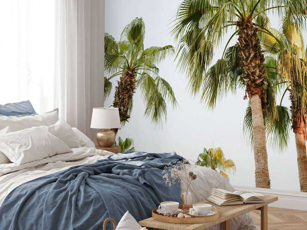 Groene palmbomen bij elkaar