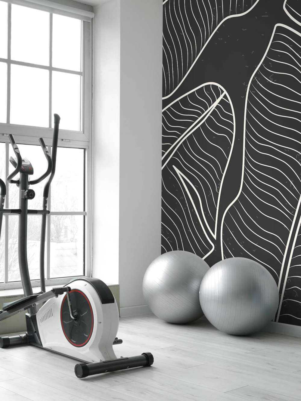 Illustratie van bladeren in zwart-wit