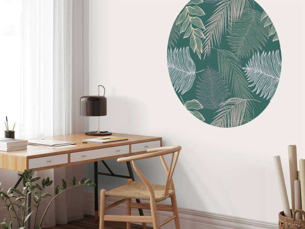 Palmblad op groene achtergrond