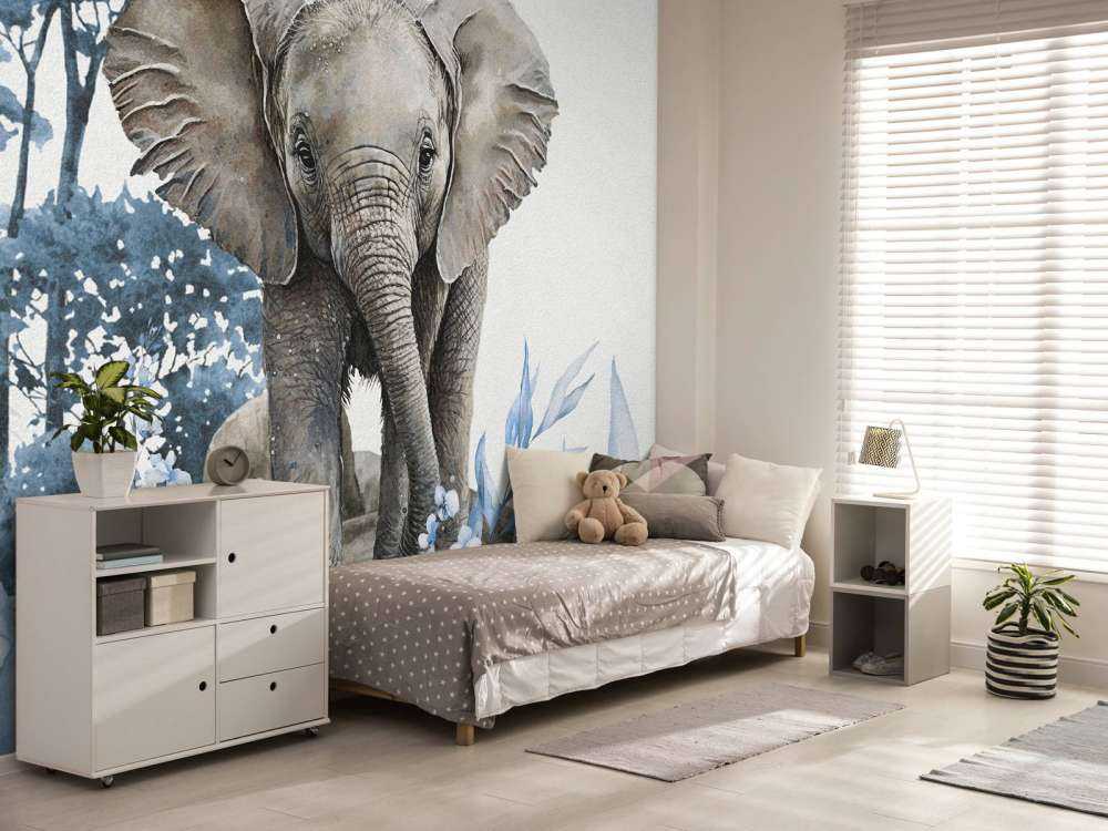 Olifantje in de jungle blauw