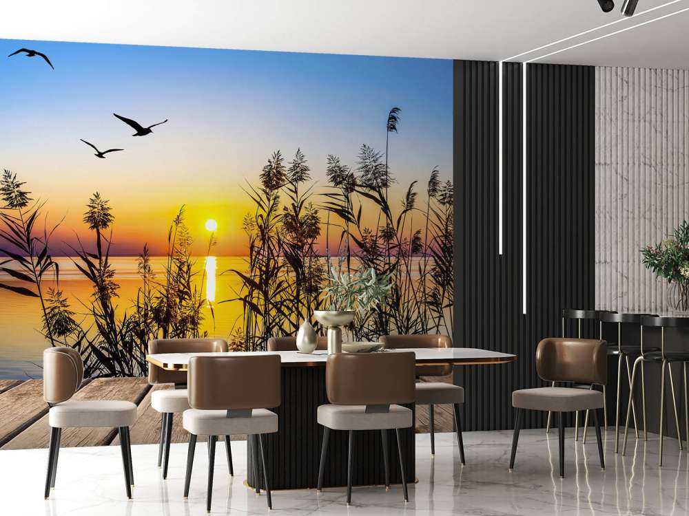 Zonsondergang op het meer