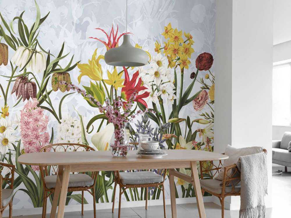 Spring Flowers - Cloudy Sky Blue