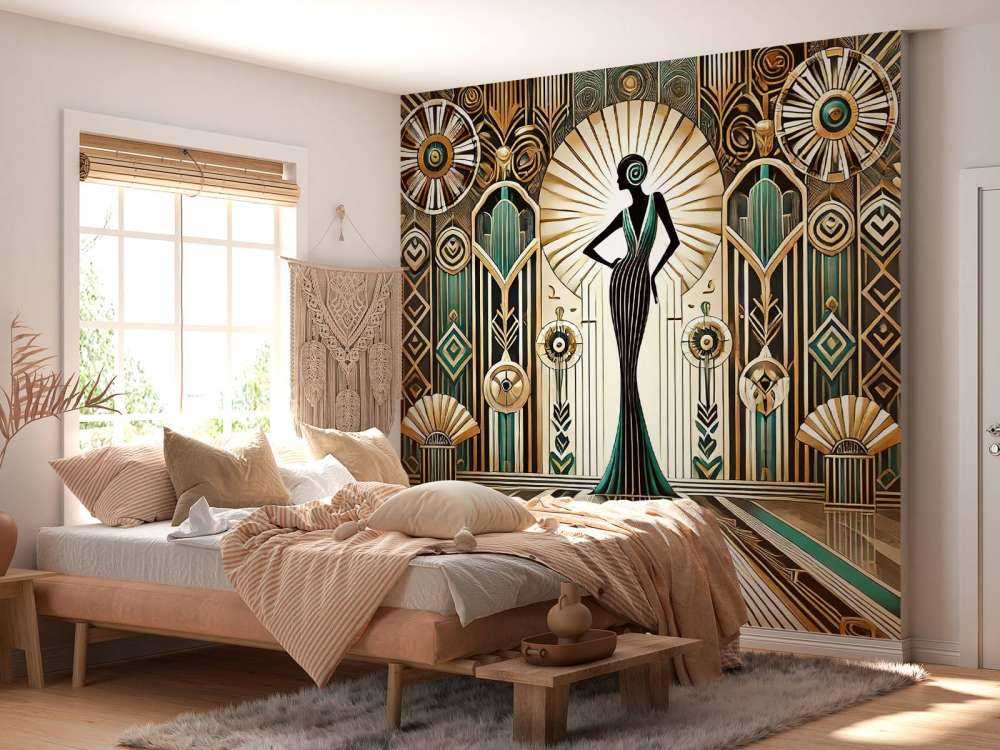 Vintage Elegance Scene in Art Deco