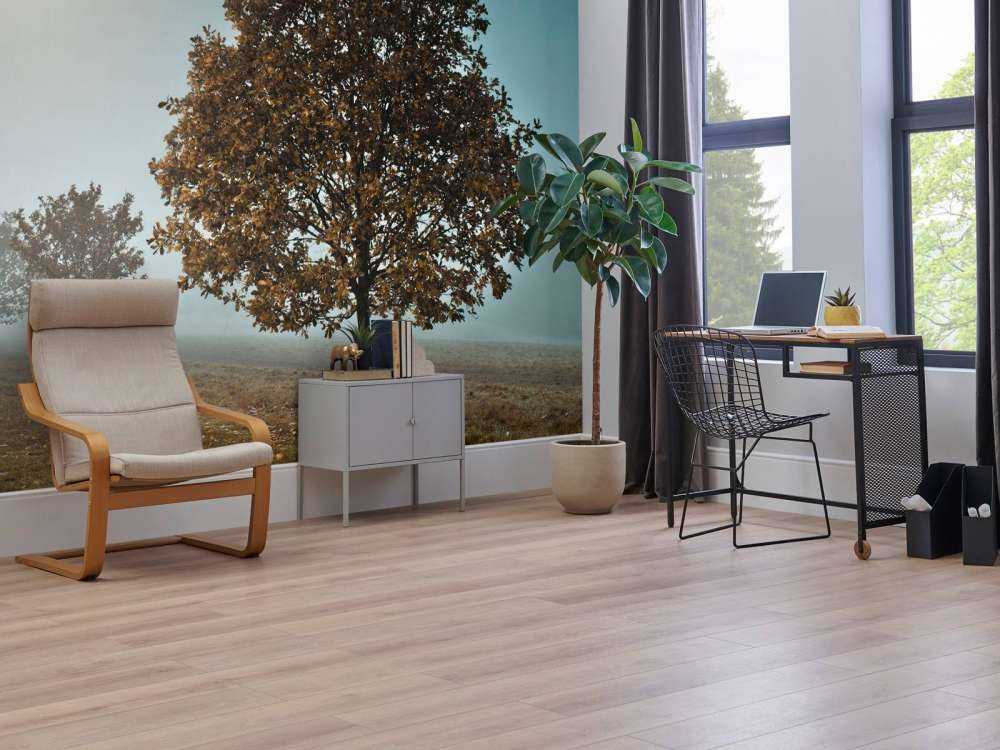 Line of trees in the mist