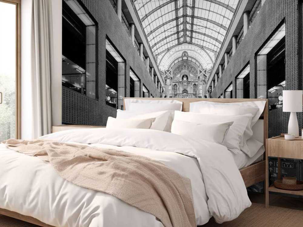 Antwerpen centraal station zwart wit