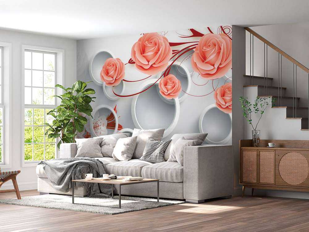 3D cirkels en bloemen