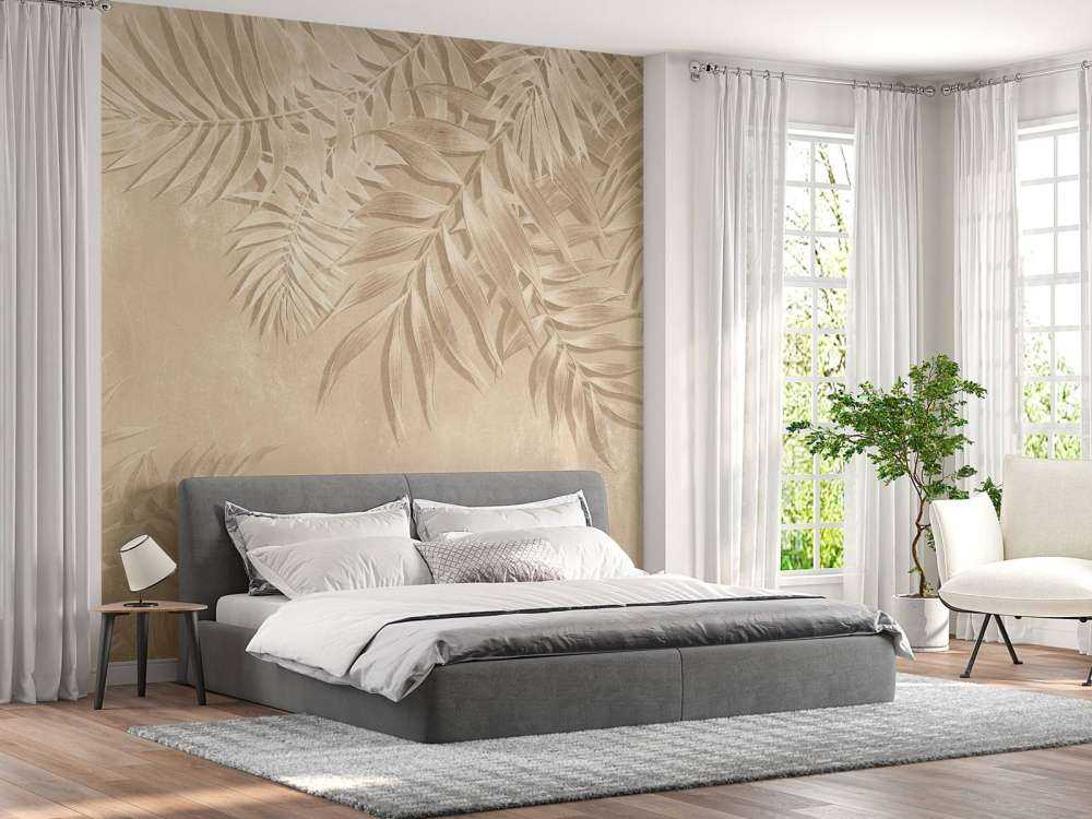 Palmbladeren textuur, beige