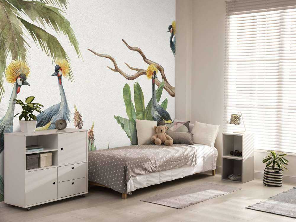 Jungle met kraanvogels