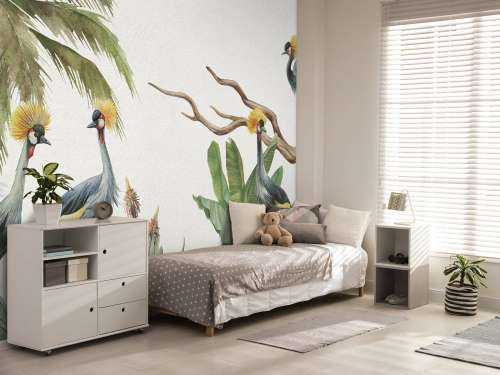 Jungle met kraanvogels
