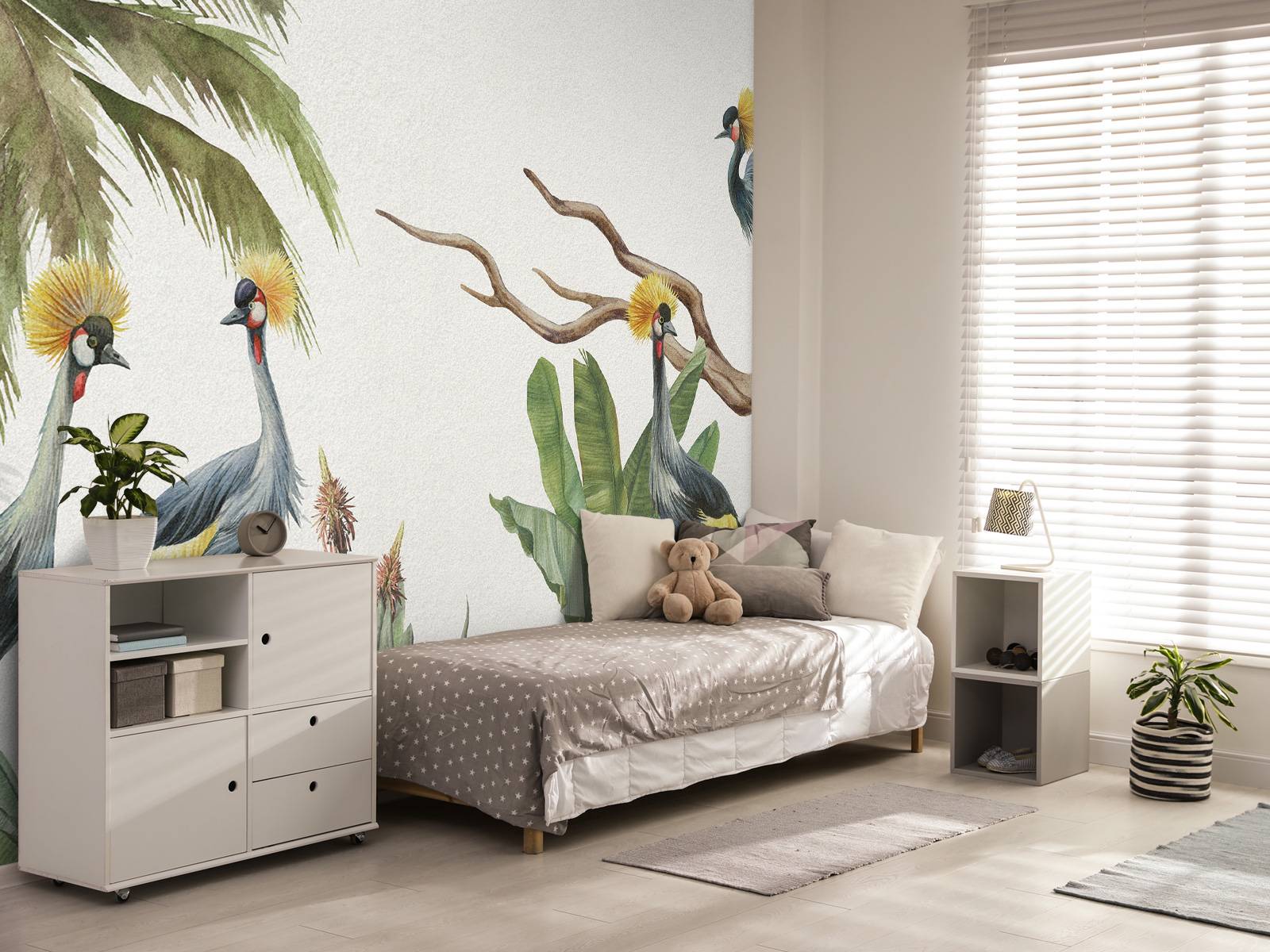 Jungle met kraanvogels