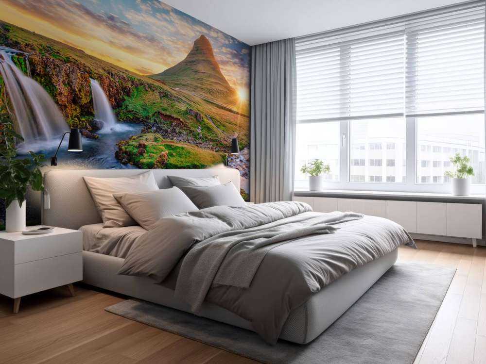 Prachtig landschap met waterval