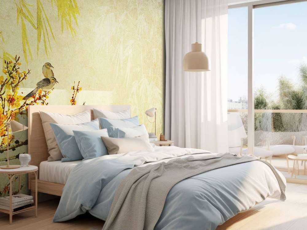 Chinees schilderij met kersenbloesem