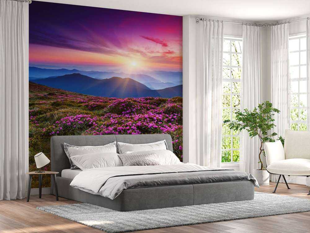 Rhododendron bloemen in de bergen