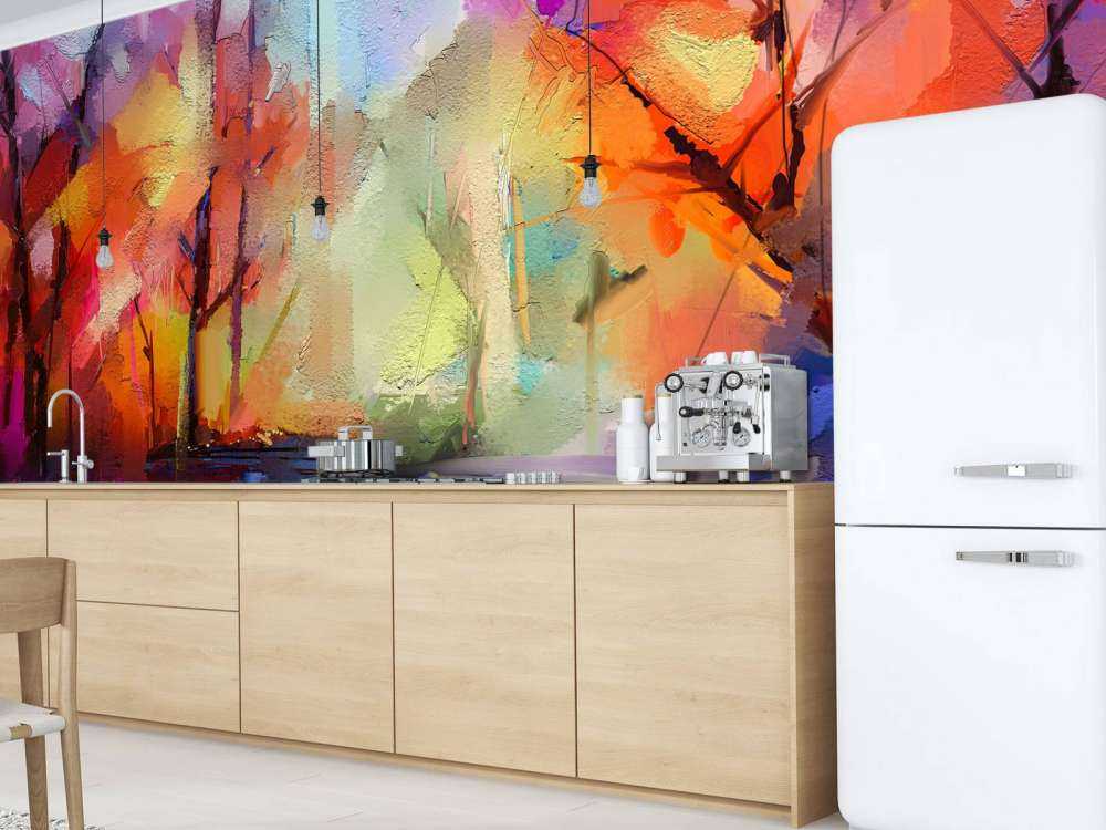 Olieverfschilderij van een bos